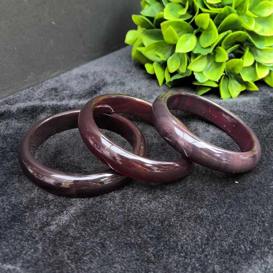 江德洋珠宝S1991暗红桖灵參珀玛瑙手镯配礼盒-多样性发货只发一件