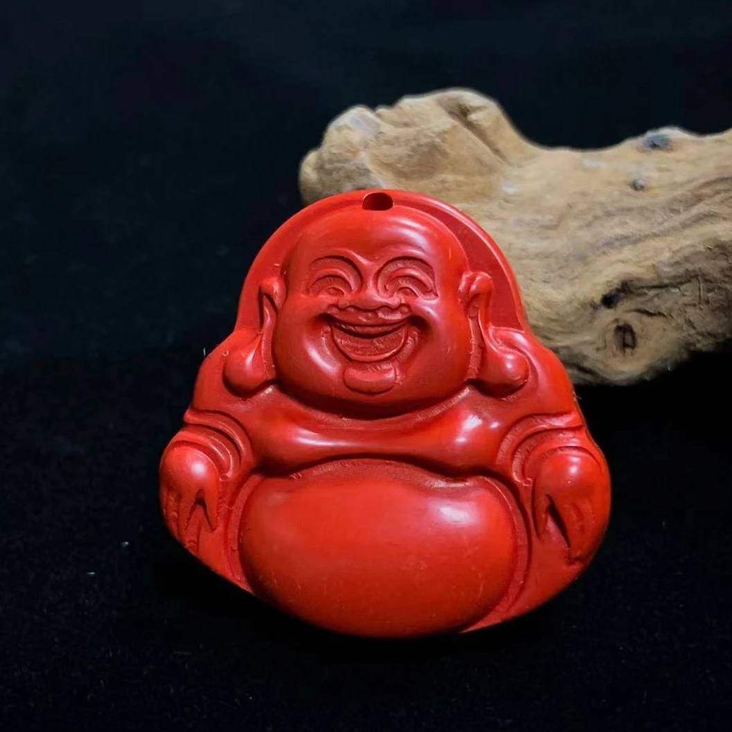 江德洋珠宝 含辰砂工艺品S6122朱砂佛公吊坠-配绳-送礼佳品