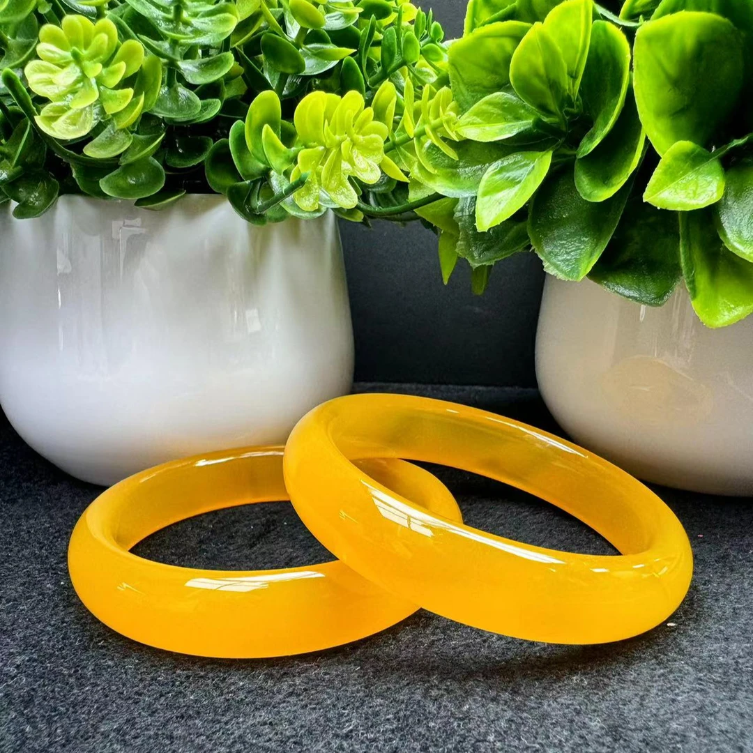 江德洋珠宝S761田黄冻玛瑙黄手镯-配礼盒-多样性发货只发一件