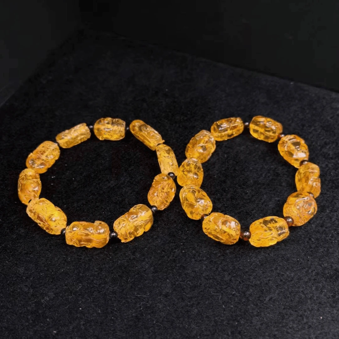 江德洋珠宝M2580金珀貔貅琥珀手串-多样性发货只发一件-小号