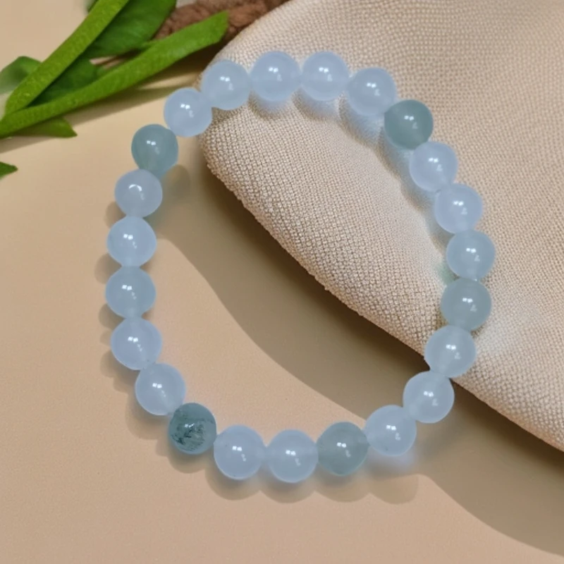 【百万珠宝】 天然正品天山翠单圈手串尺寸约8mm23颗多样性发一