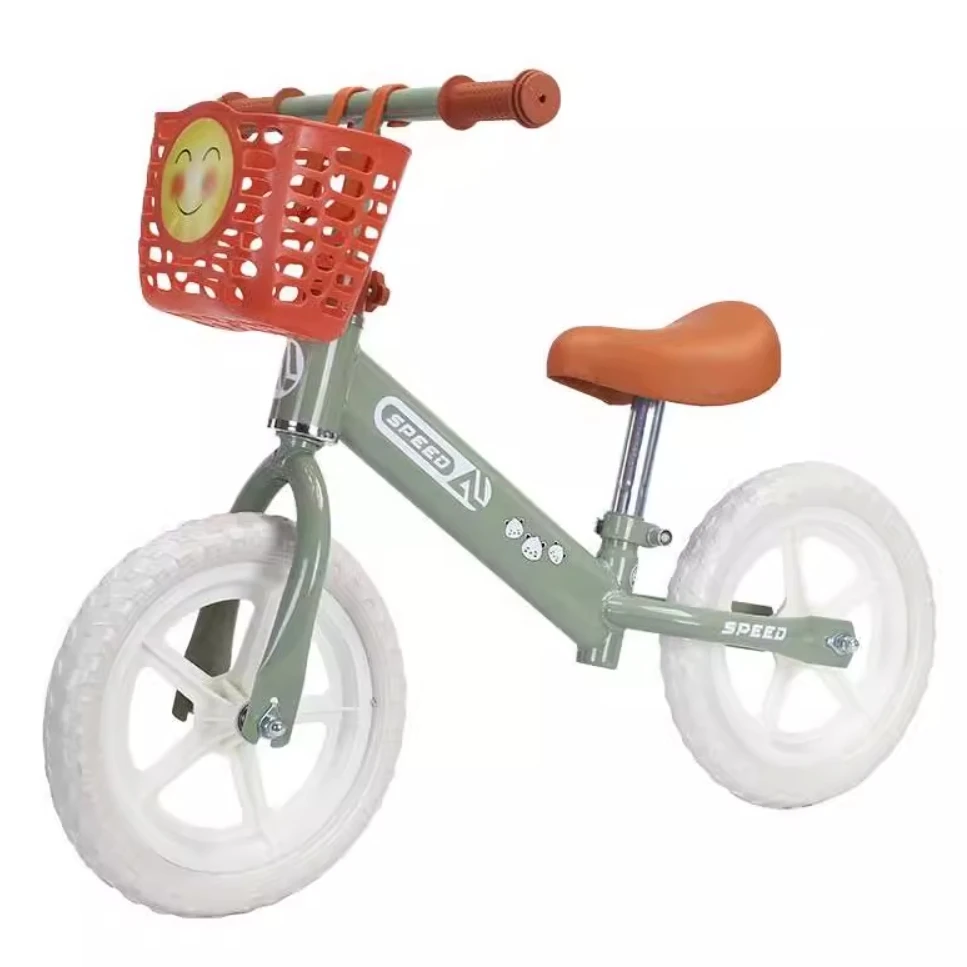 【小小穗妈】高碳钢小清新平衡车带车篮12寸儿童男女宝宝平衡车