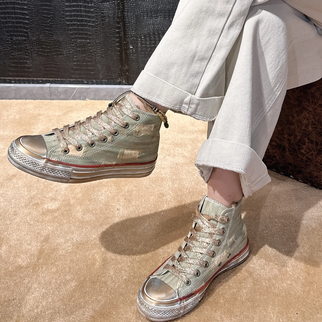 爱的睿时尚百搭休闲潮流高帮帆布鞋