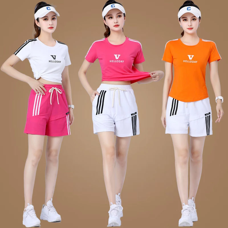 舞之美广场舞服装夏款短裤薄款休闲装跑步舞蹈运动服