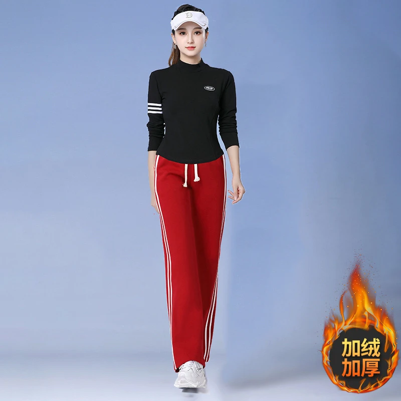 舞之美广场舞服春秋冬款时尚打底加绒服装显瘦保暖健身操休闲运动