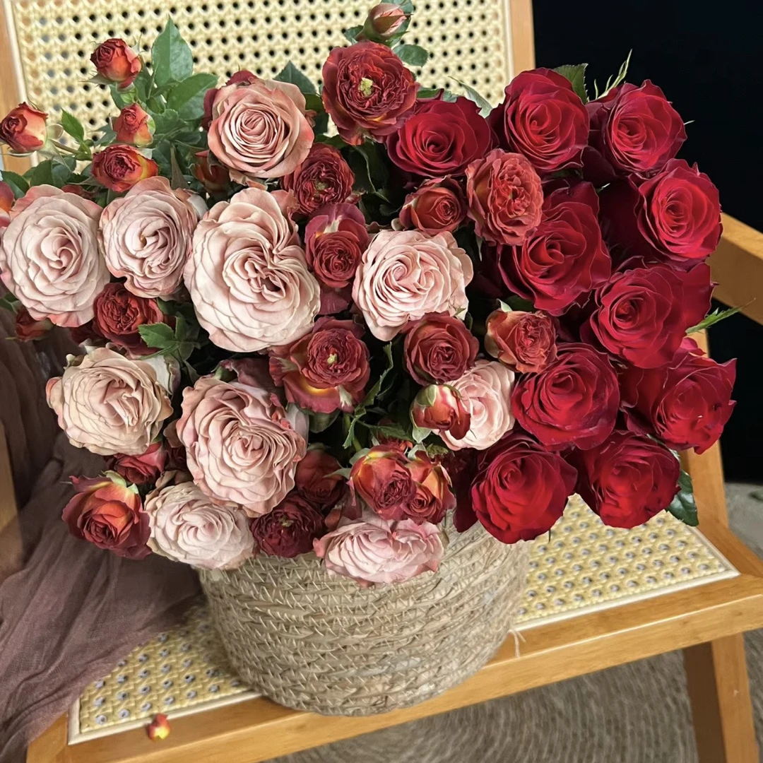【春和家】美拉德玫瑰花束 高原红卡布复古色 日常花束 顺丰包邮