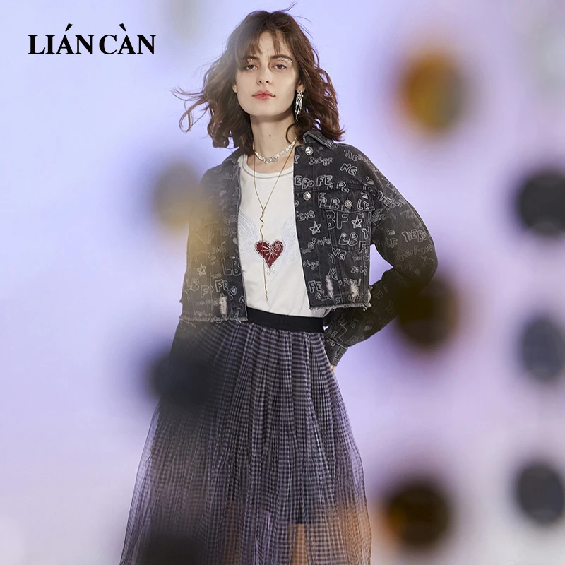 LIANCAN/莲灿2024专柜同款波西米亚风爱心镂空牛仔外套71AW396004