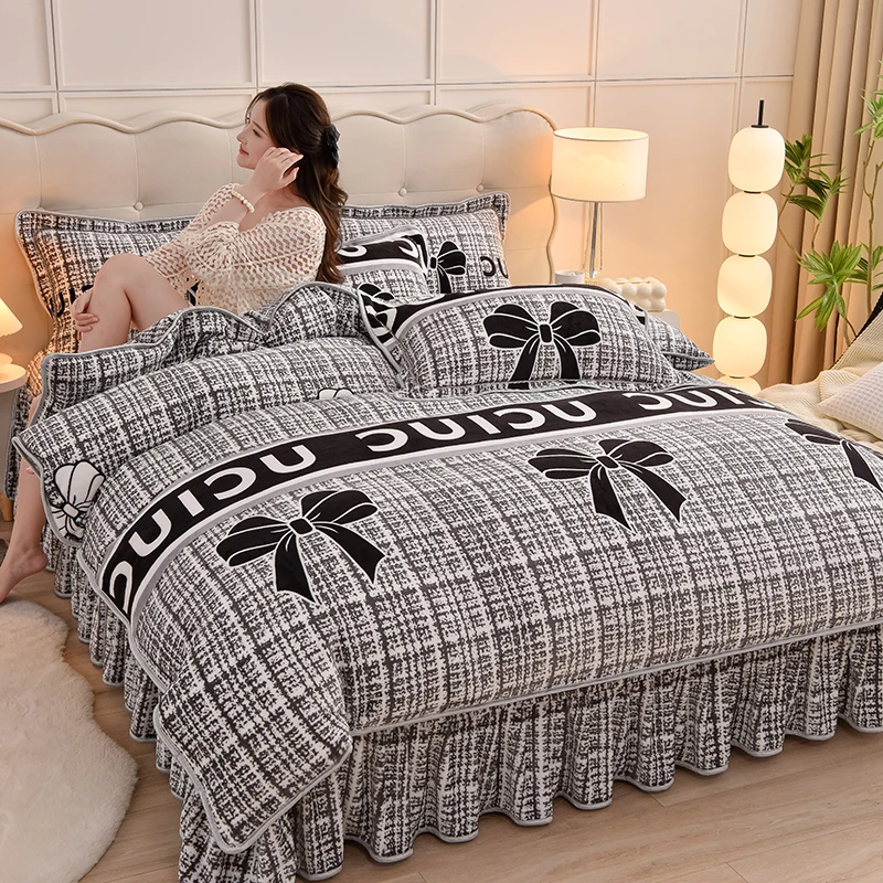 【活动中】8.5斤加厚加绒牛奶绒四件套防静电不掉色学生宿舍三件套