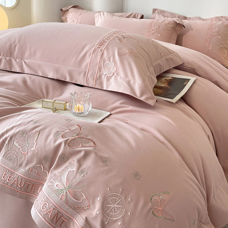 新品A类全棉磨毛四件套风蝴蝶纯棉床上家纺纯棉四件套