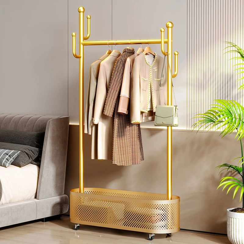 衣架落地放衣服脏衣篓北欧卧室挂衣架家用房间衣帽架收纳置物架子