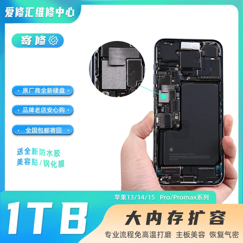 【1TB大内存】适用iPhone13/14/15Pro系列机型1T大容量硬盘升级服务
