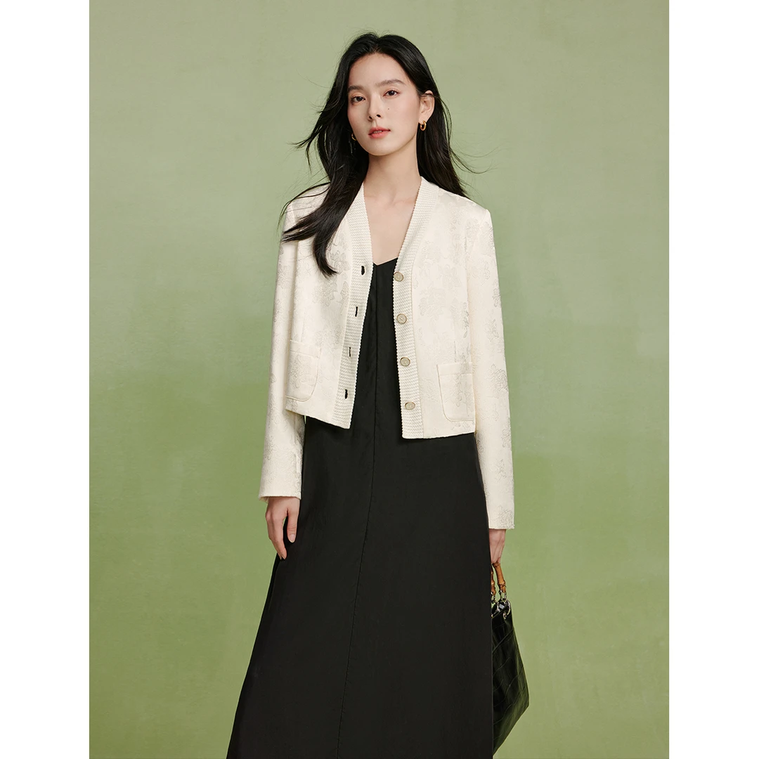 【秋冬外套】茵曼春秋女短外套休闲上衣女士新款长袖国风爆款中式