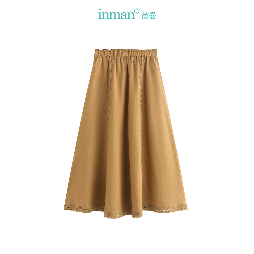 【商场同款】茵曼夏季女半身裙A字裙休闲女装苎麻百搭新款时尚爆款
