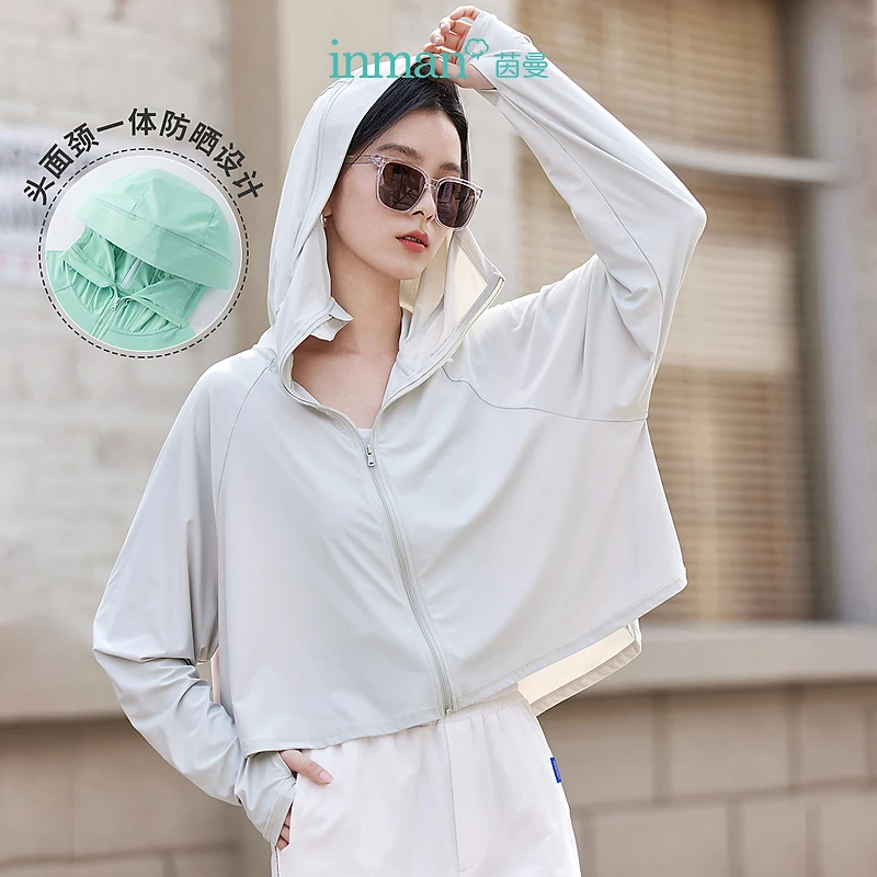 【大牌女装】茵曼夏季女短外套休闲上衣开衫女士新款长袖连帽拉链
