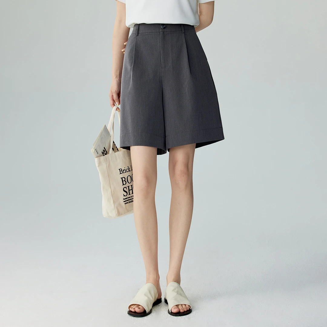 【雅丹风】茵曼夏季新款女短裤外穿休闲高腰薄款时尚纯色爆款