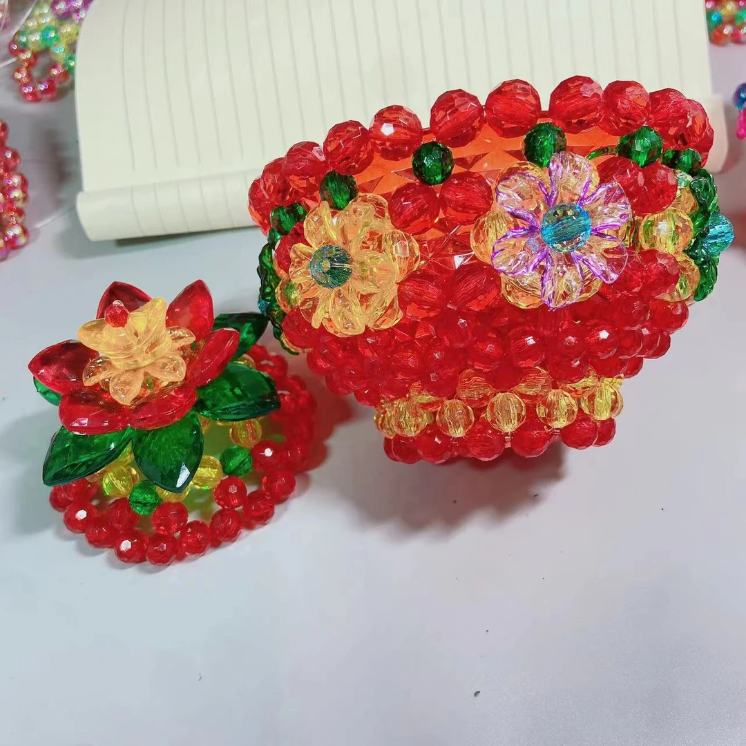 成品串珠斋菜碗，12厘大珠子，手工串珠拜拜用品