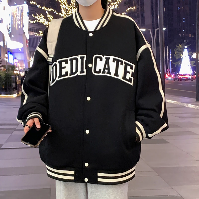 棒球服外套男春秋潮牌韩版高街痞帅青少年男款宽松休闲夹克上衣服