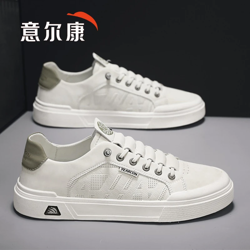 意尔康白色板鞋2025夏季新款时尚百搭小白鞋子男士透气潮流休闲鞋