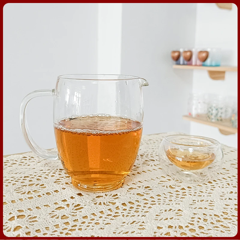lIU LI JU/琉璃苣高硼硅公道杯红绿功夫花茶杯冲泡杯耐热玻璃杯子