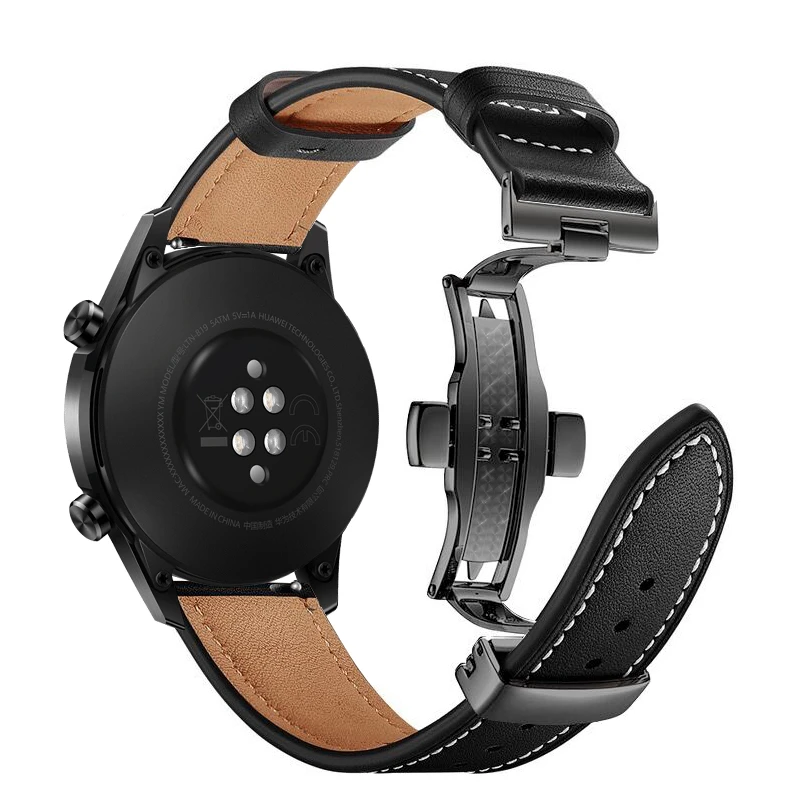 适用华为手表GT2pro真皮表带watch3pro智能荣耀magic2男女GT3表链