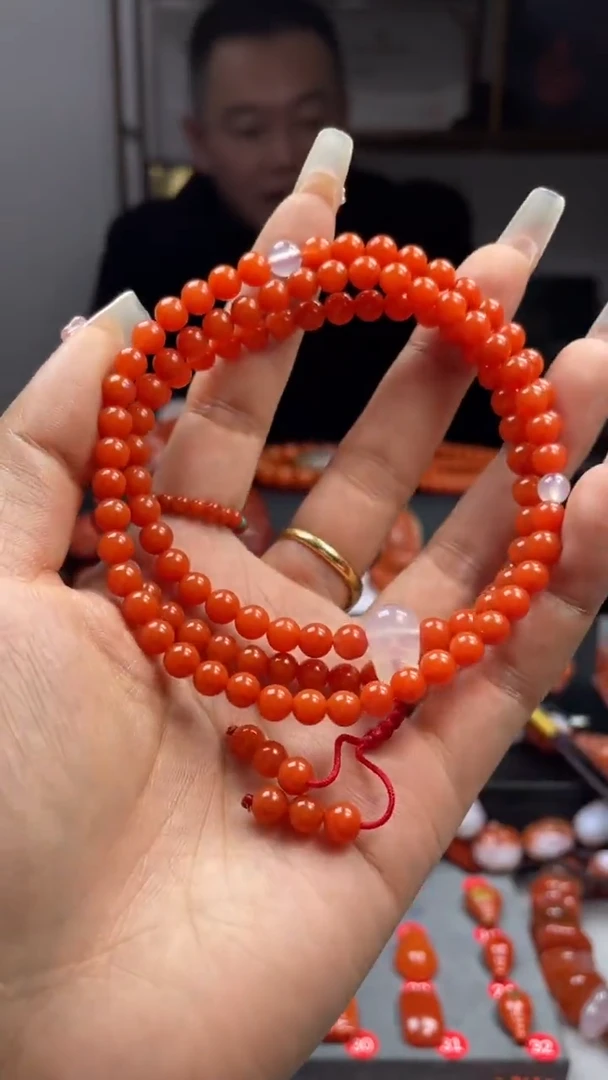 【闪购商品】南红玛瑙108未镶嵌保山滴水洞5.5+