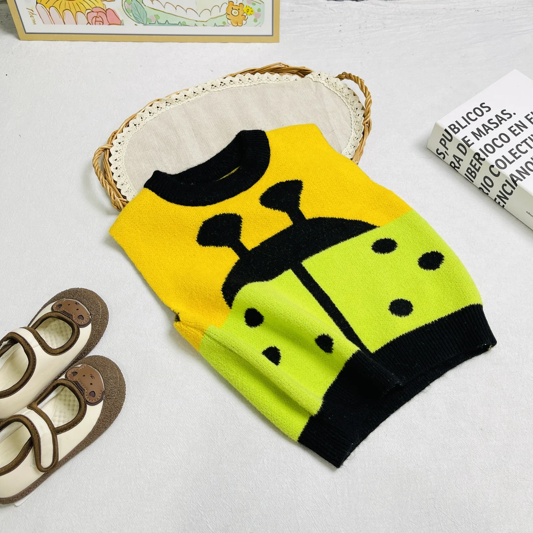 【90-130码男童毛衣马甲】2024秋冬新款开季福利卡通撞色拼色马甲