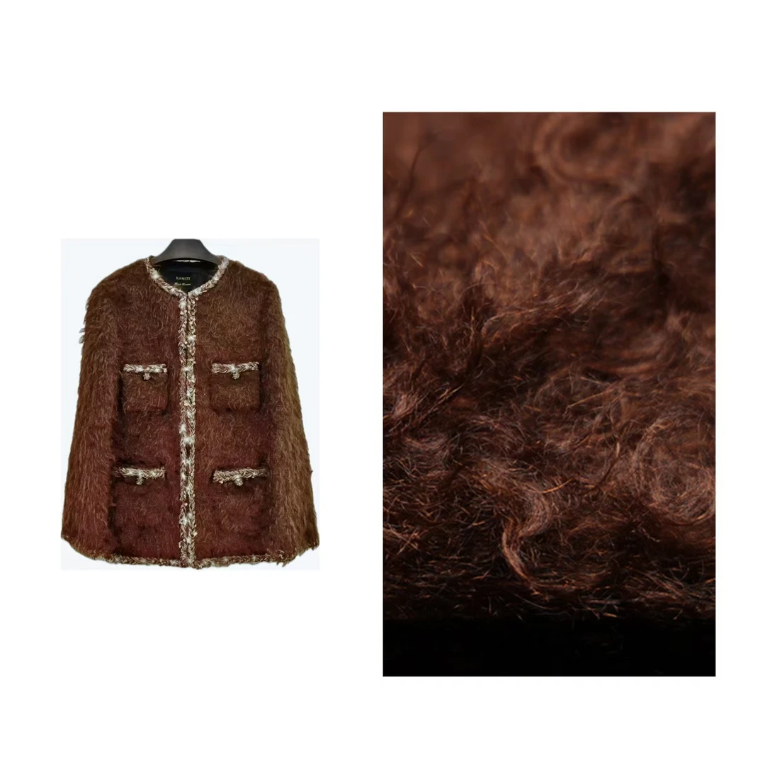 【纸醉金迷】重磅限量版高配水波纹氛围感马海毛长毛精致小香外套