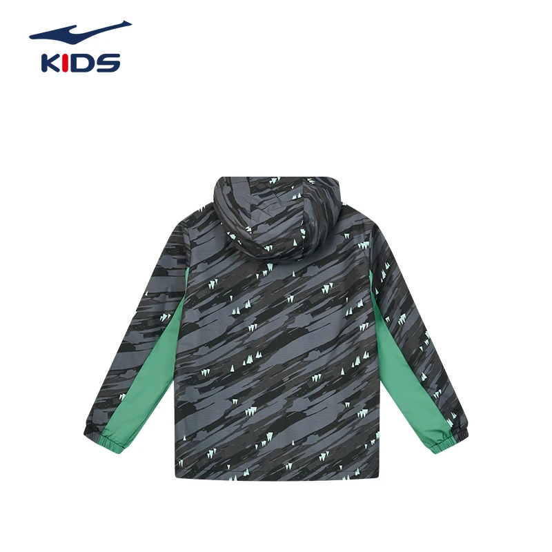 【神龙探秘】鸿星尔克儿童风衣运动休闲时尚连帽防风男童秋季外套