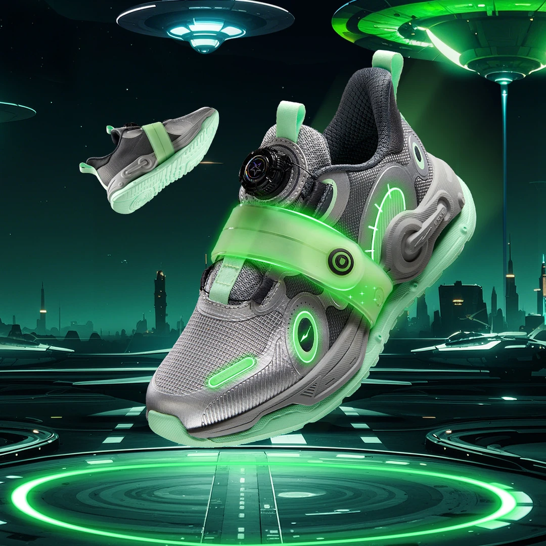 探险家2｜中大童透气轻便鸿星尔克减震休闲运动鞋网面百搭跑步