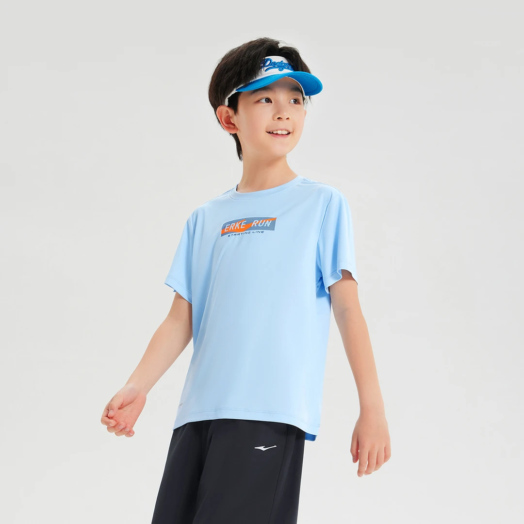 【速干两件套】鸿星尔克儿童2024夏季户外休闲跑步舒适透气运动套装