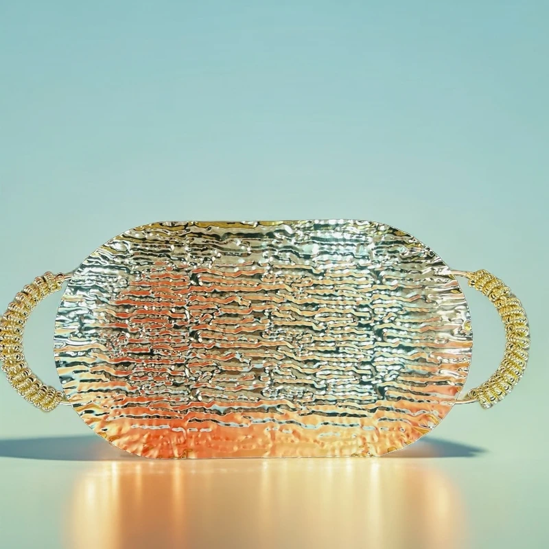 新疆包邮金色托盘serik patnus 时尚果盘创意高档网红首饰盘礼品