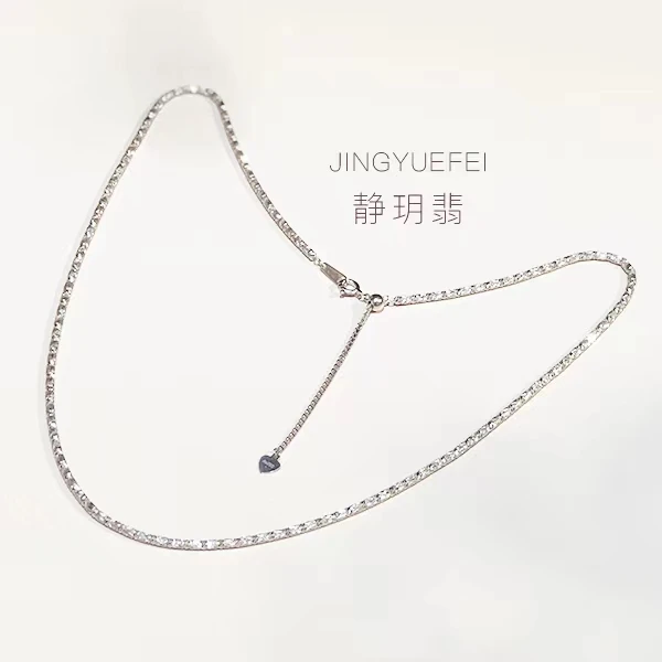 静玥翡珠宝18K金工艺链（半调节）抽拉时尚链子 克重以具体为准