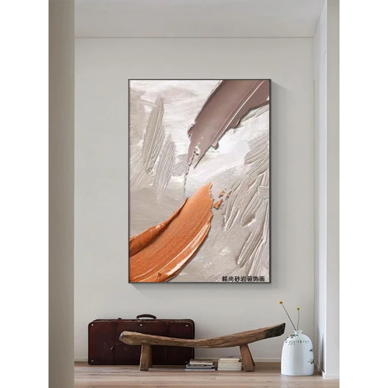 新款砂岩简约抽象装饰画餐厅玄关走廊沙发空白墙挂画轻奢简约现代