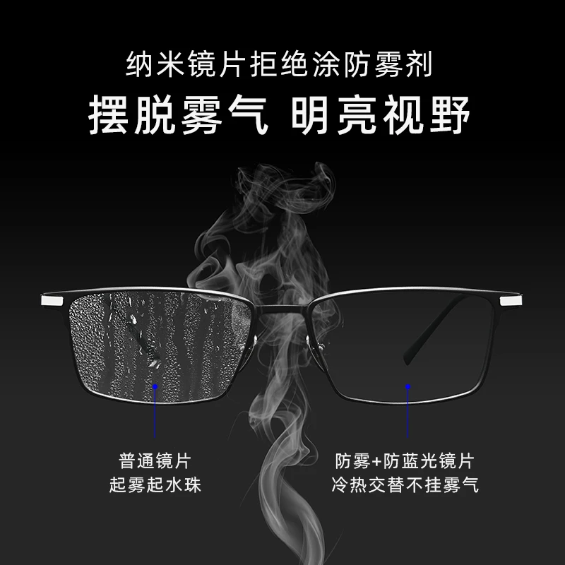 素慕时尚铝镁钛架纳米防雾全框眼镜框可配度数近视眼镜防蓝光辐射