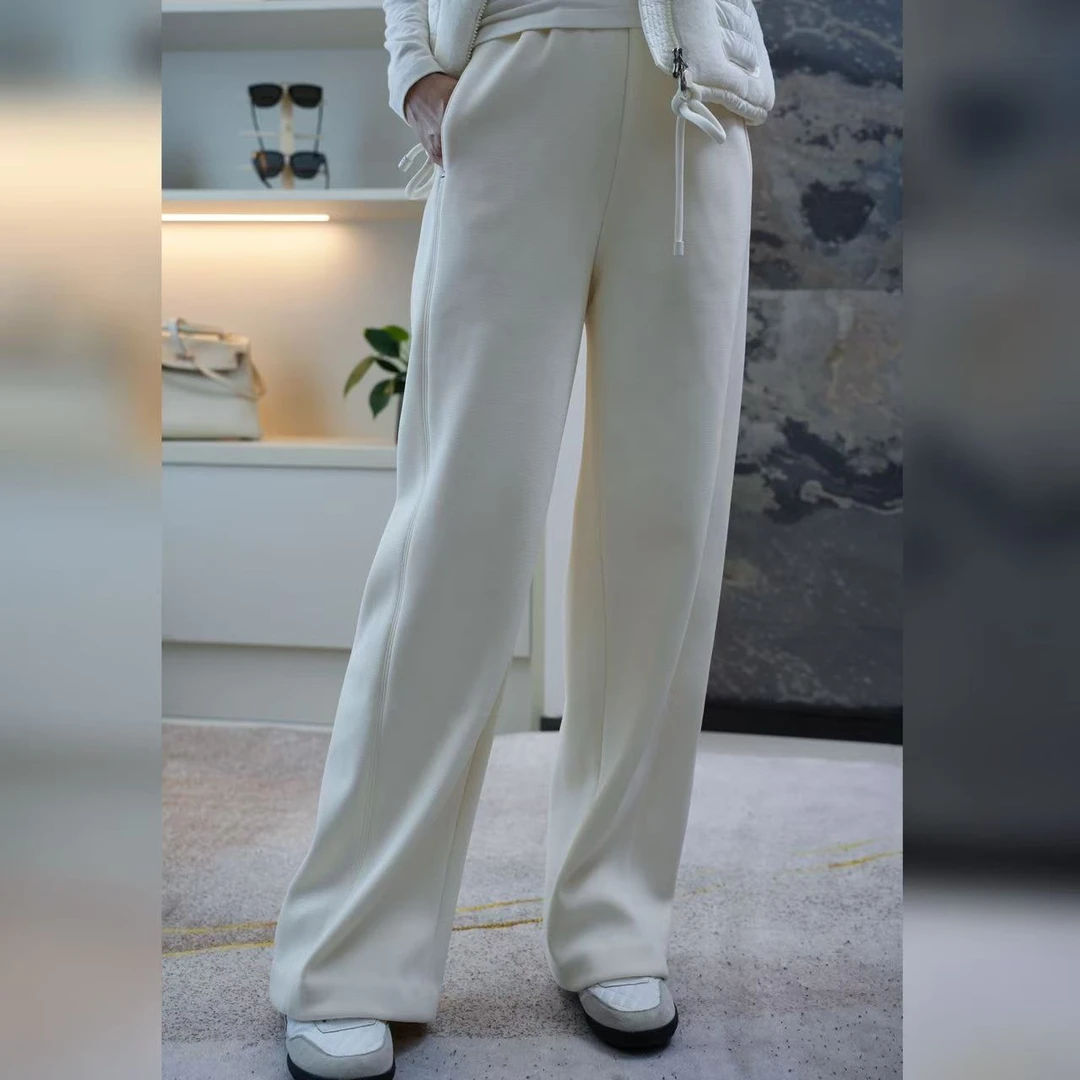 【YAN】百搭高腰直筒纯色小标显瘦加绒休闲裤 # KAIK00629-B3024