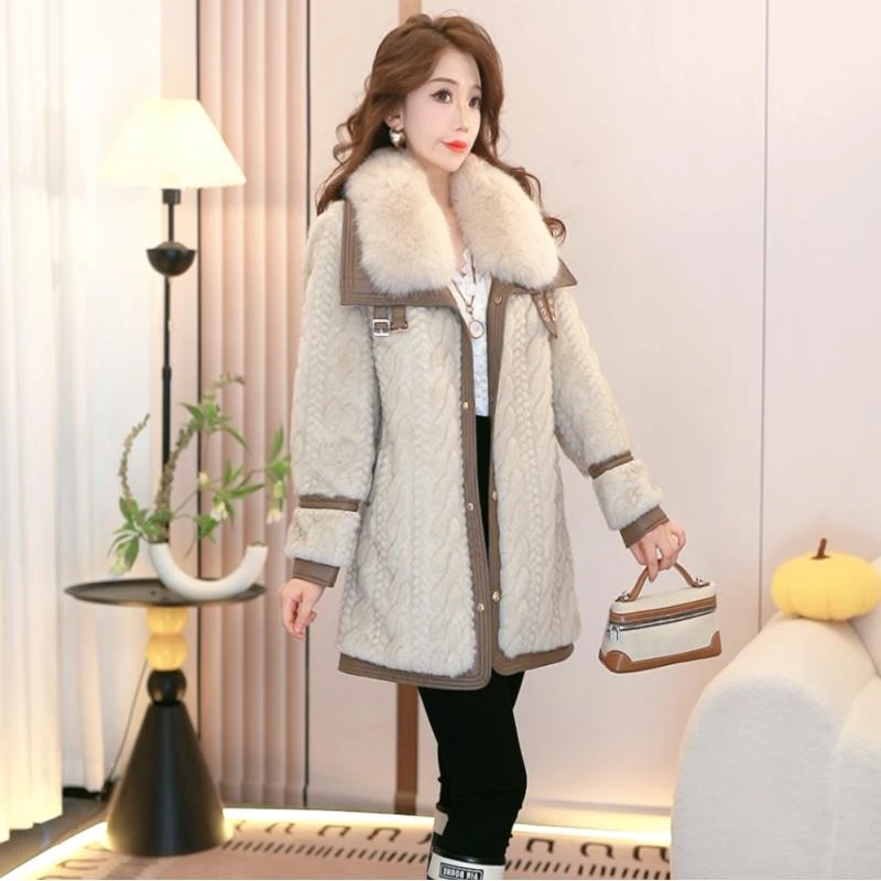 MF23A1218-1#冬季2024新款中长款外套宽松显瘦韩版百搭轻奢时尚