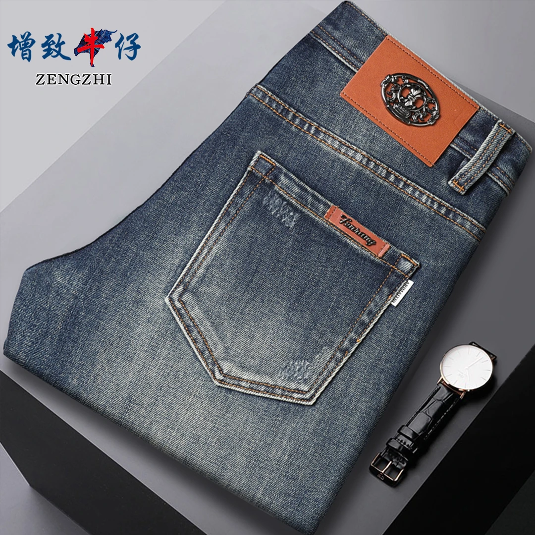 ZENGZHI/增致牛仔春季尚新男士百搭时尚修身小直筒牛仔裤Z438