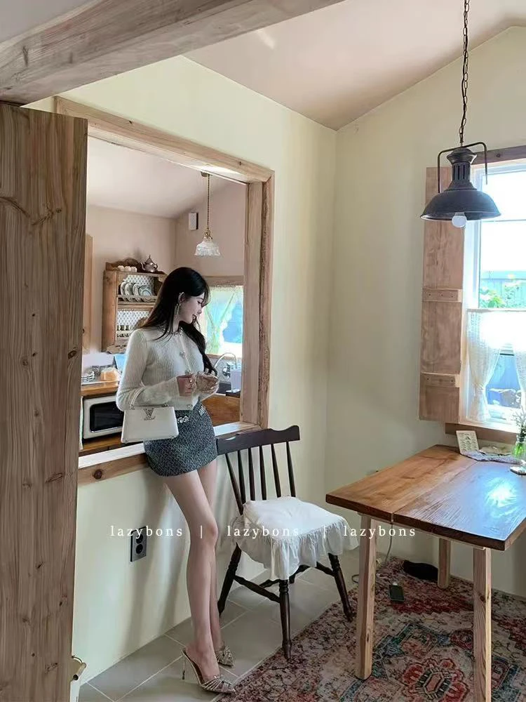 JUJU小香风重工毛衣外套女秋冬新款打底内搭上衣针织开衫