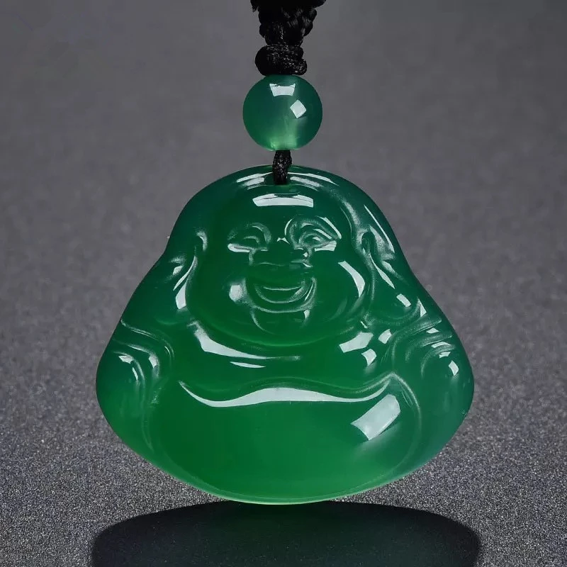 天然玛瑙绿玉髓小佛公吊坠气质百搭女款挂件 多样性发货拍一发一