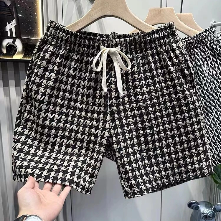 夏季新款宽松三四分裤沙滩裤轻奢风潮牌复古休闲裤男士运动短裤