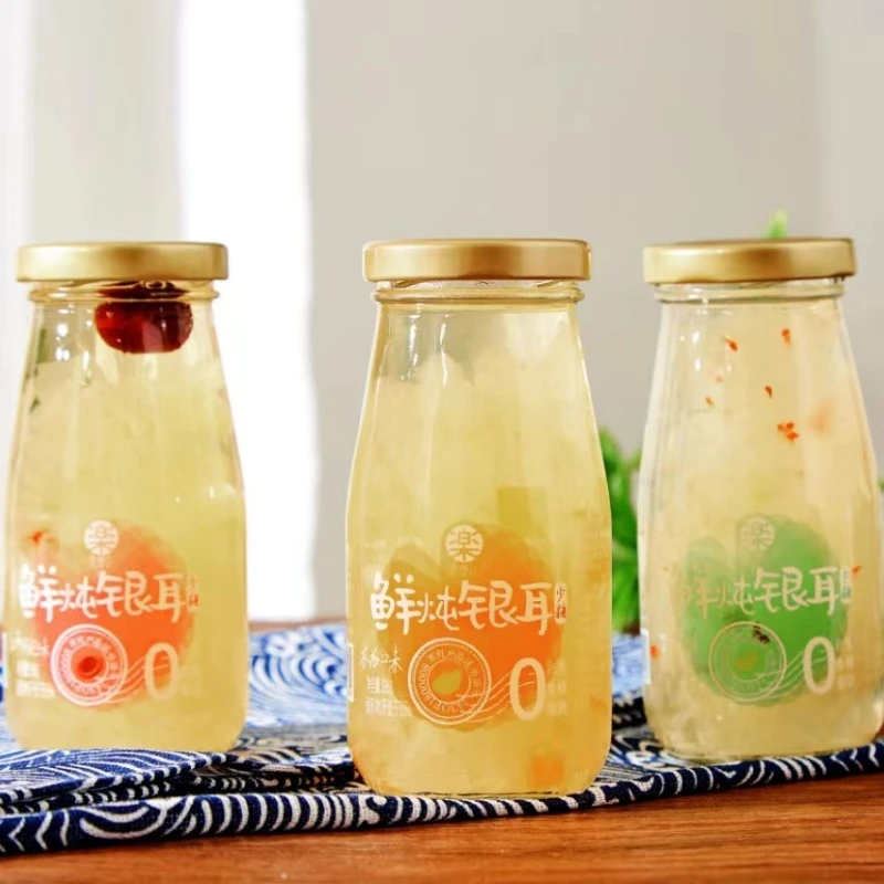 古田有机鲜炖银耳羹瓶装开盖即食速食代餐免洗新鲜整箱包邮六瓶装