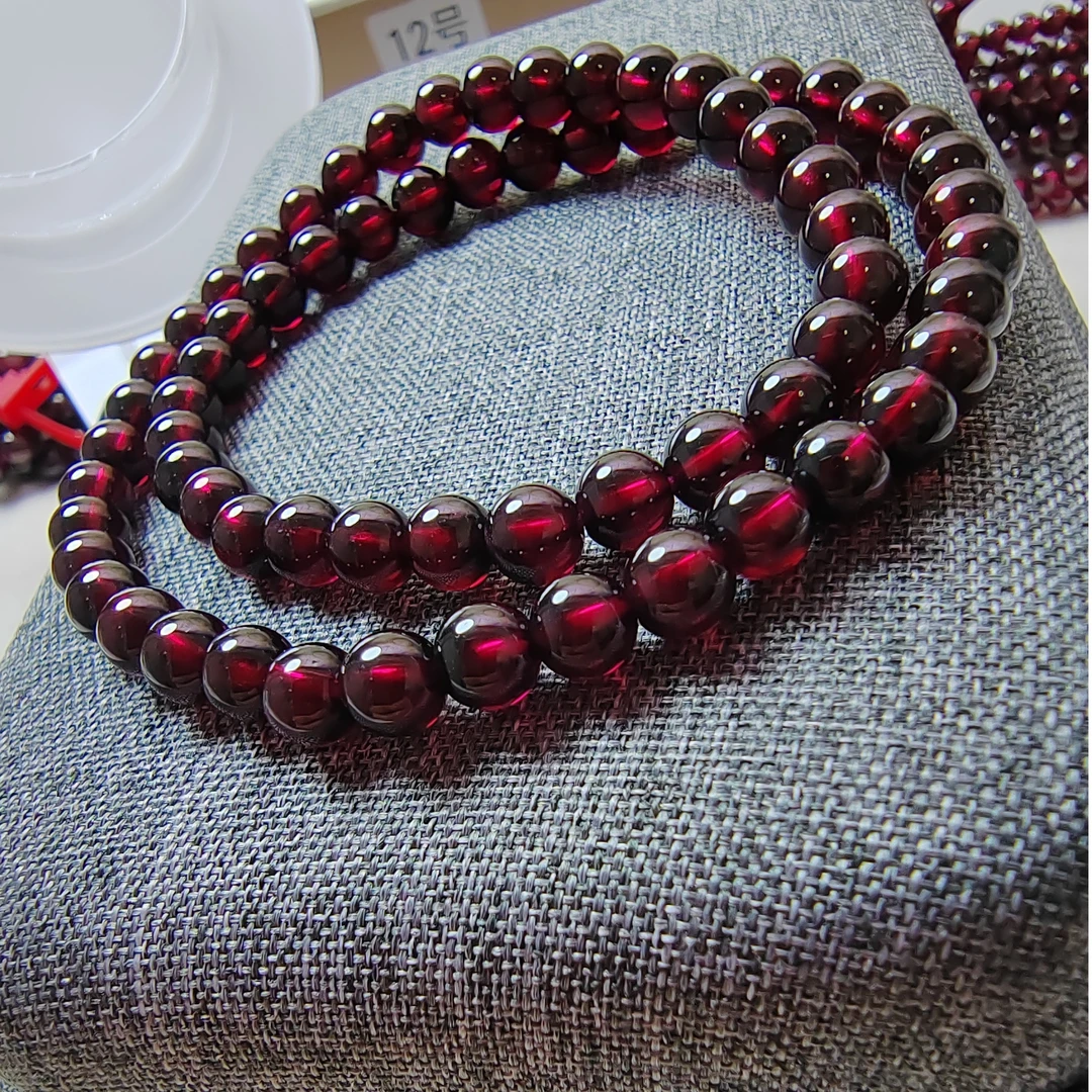 15号石榴石卡天然酒红石榴石莫桑比克手链手串