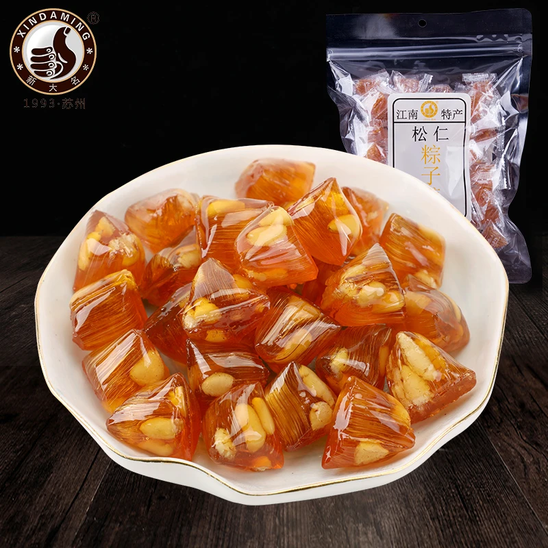 苏州上海特产500g松仁粽子糖薄荷糖芝麻姜汁怀旧糖果零食包邮饱满