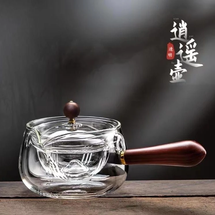 透明色逍遥壶360度500毫升高硼硅玻璃旋转泡茶器玻璃茶具煮茶壶