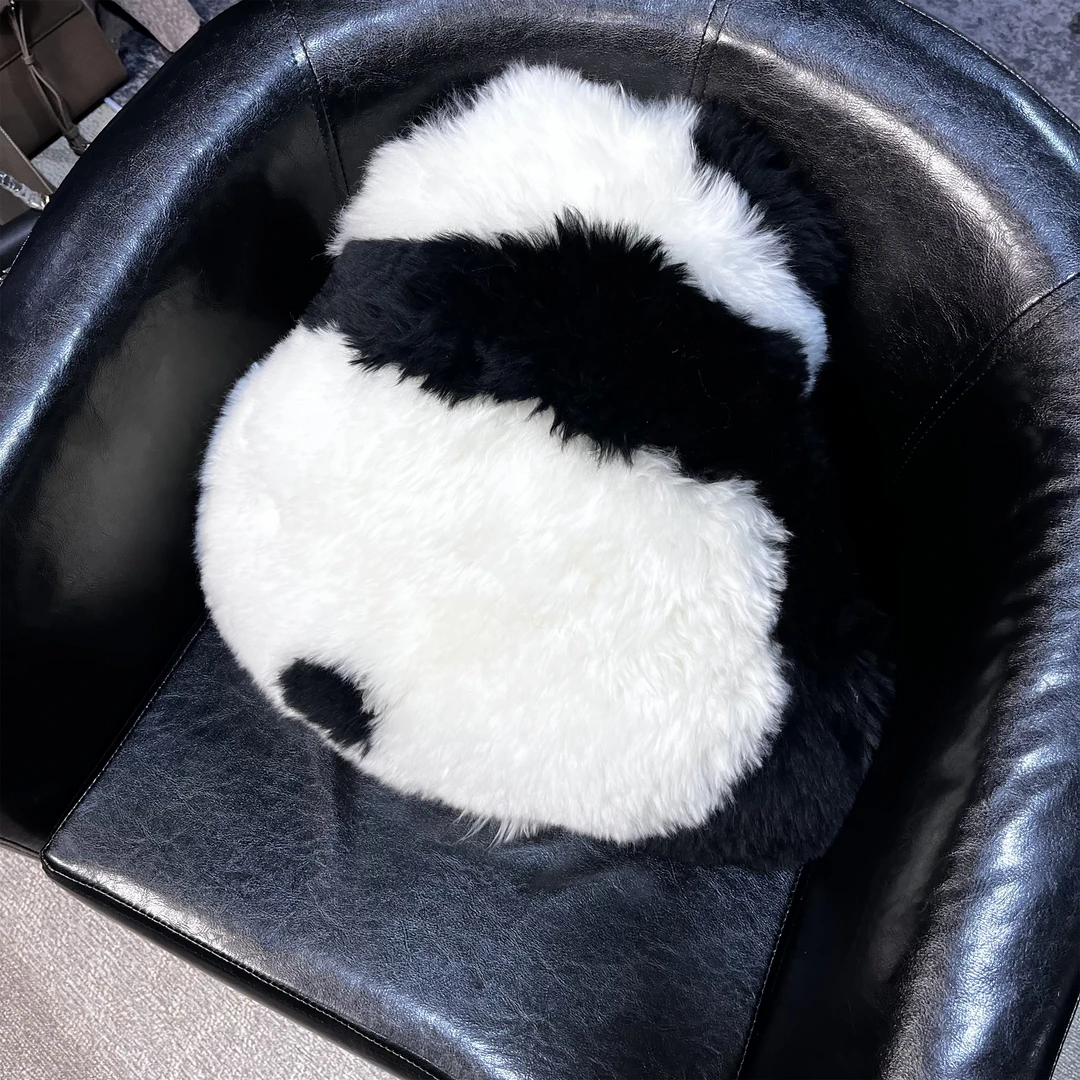 匠人乔【熊猫背垫】羊毛熊猫秋冬时尚熊猫背垫