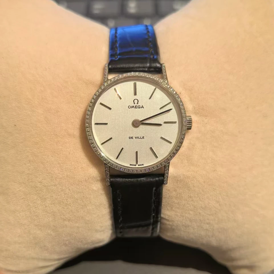 95新 Omega/欧米茄 银盘/调丁刻/九月/24盘/机械/wq/103101
