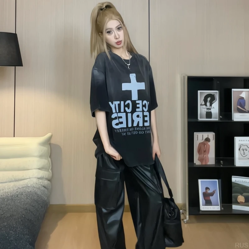 长绒棉T恤春秋打底衫网红款男装短袖显瘦张鹤伦同款时尚潮牌服饰