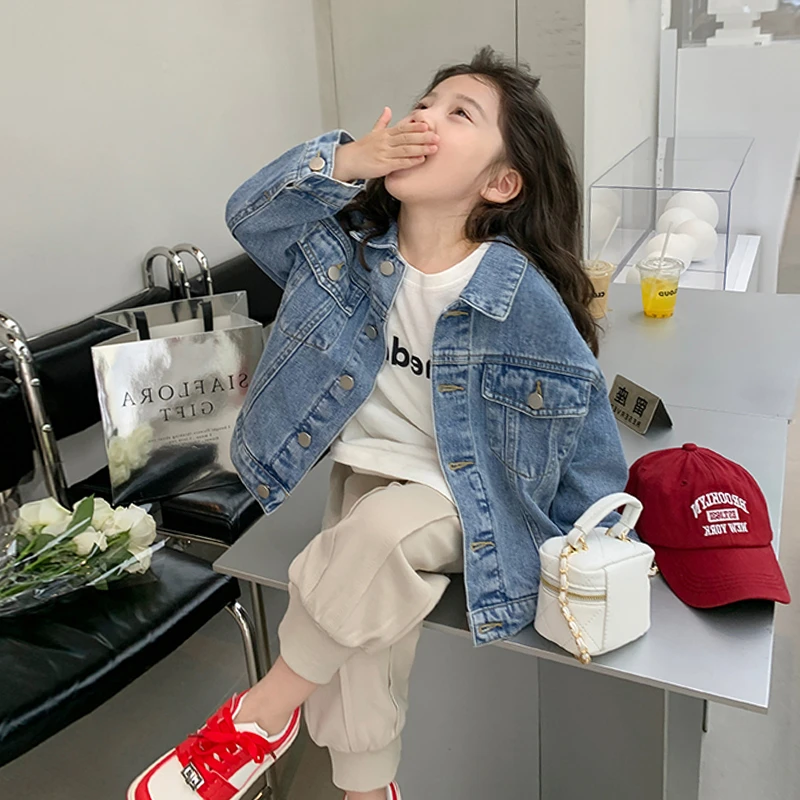 女童韩版2025洋气牛仔外套秋装新款甜酷百搭夹克工装中大童上衣潮