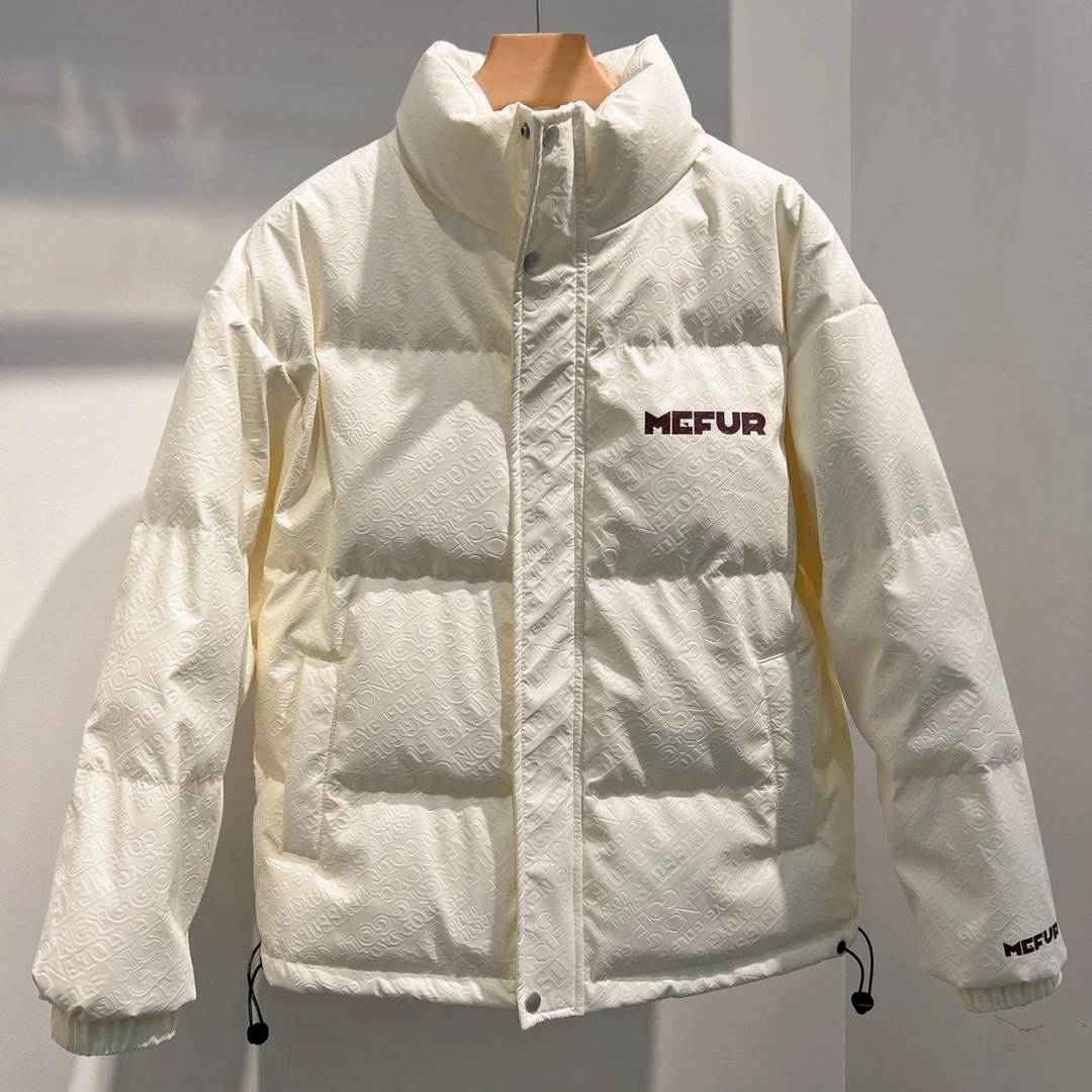 2023新款羽绒服男女同款时尚潮流阔版压花纹理加厚外套免洗皮洋装