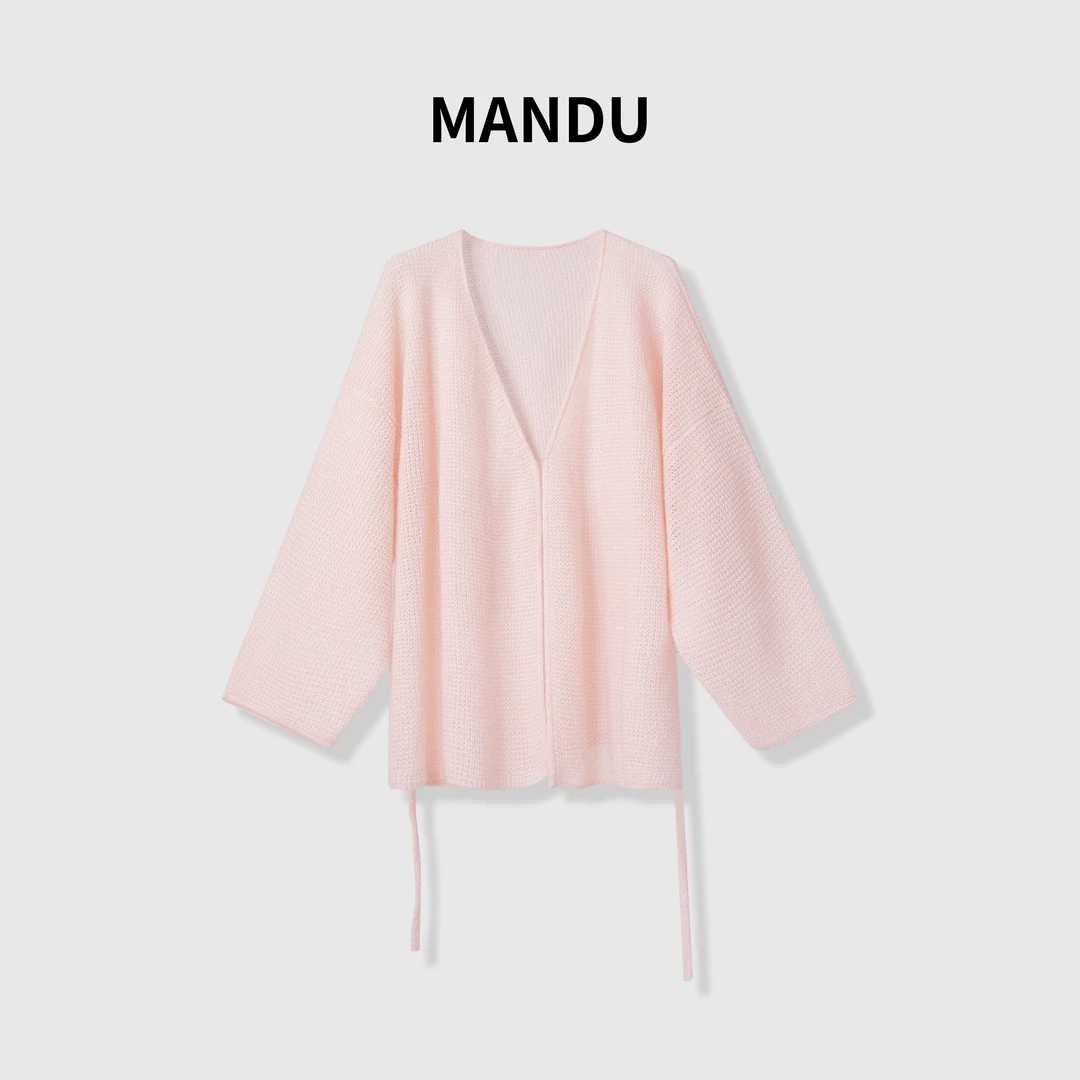 嫚渡羊驼毛绵羊毛纯色外披法式小香风轻奢时尚日常休闲落肩袖外披